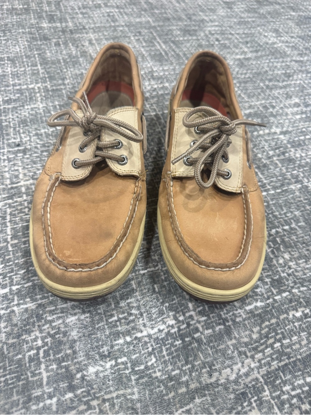 Sperry Two-Tone Tan Leather Boat Shoes